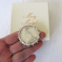 Charger l'image dans la galerie, Queen Victoria Full Silver Crown Coin Brooch - MercyMadge