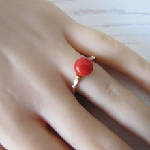 Carica l'immagine nel visualizzatore di Gallery, Antique 14ct Gold Red Coral Ring - MercyMadge
