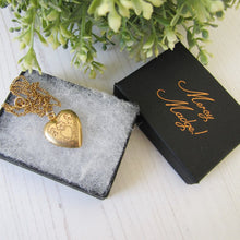 Charger l'image dans la galerie, Vintage 10ct Rolled Gold Heart Locket & Chain