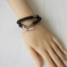 Cargar imagen en el visor de la galería, Victorian Silver & Hair Albert Watch Chain