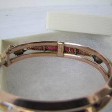 Load image into Gallery viewer, Antique 9ct Gold Garnet & Rose Cut Diamond Bracelet - MercyMadge
