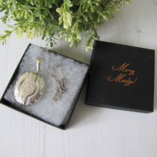 Load image into Gallery viewer, Vintage Sterling Silver Large Victorian Style Book Chain Locket - MercyMadge