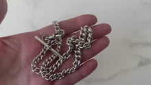 Carica e avvia il video nel visualizzatore di galleria, Victorian Sterling Silver Albert Watch Chain & 1876 Masonic Fob
