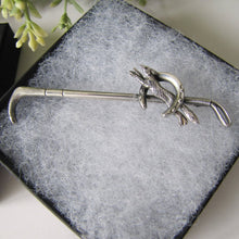 Charger l'image dans la galerie, Antique Victorian Silver Horseshoe, Fox & Crop Stock Pin