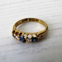 Charger l'image dans la galerie, Victorian 18ct Gold, Diamond & Sapphire Ring - MercyMadge