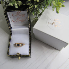 Charger l'image dans la galerie, Vintage 9ct Gold, Sapphire & White Opal Victorian Style Ring, London 1984. - MercyMadge