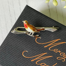 Load image into Gallery viewer, Charles Horner Silver & Enamel Robin Pin