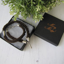 Cargar imagen en el visor de la galería, Victorian Silver & Hair Albert Watch Chain