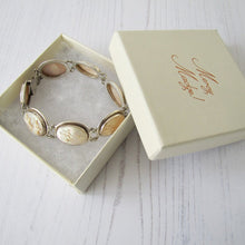 Charger l'image dans la galerie, Victorian Carved Mother Of Pearl Silver Bracelet. - MercyMadge