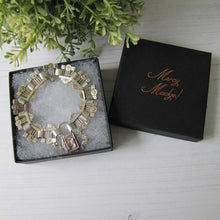 Cargar imagen en el visor de la galería, Victorian Silver & Gold Book Chain Bracelet With Padlock