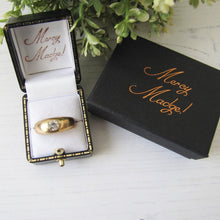 Load image into Gallery viewer, Antique 9ct Rolled Gold & Paste Diamond Gypsy Ring