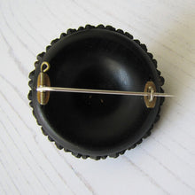 Charger l'image dans la galerie, Victorian Irish Bog Oak & Paste Diamond Shamrock Brooch