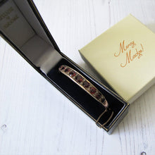 Charger l'image dans la galerie, Antique 9ct Rose Gold Garnet & Mine Cut Diamond Bracelet. - MercyMadge