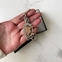 Carica l'immagine nel visualizzatore di Gallery, Edwardian Silver & Gold Double Albert Watch Chain & Fob, William Hair Hassler 1918