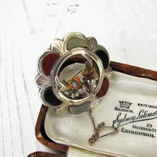 Cargar imagen en el visor de la galería, Vintage Scottish Silver Agate & Citrine Thistle Brooch - MercyMadge