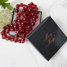 Carica l'immagine nel visualizzatore di Gallery, Antique Art Deco Cherry Amber Bead Necklace - 40" Long