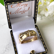 Carica l'immagine nel visualizzatore di Gallery, Vintage Heavy 9ct Gold Buckle Ring, Hallmarked London 1974