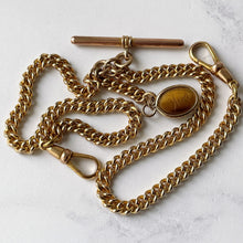 Carica l'immagine nel visualizzatore di Gallery, Antique Victorian 18ct Rolled Gold Double Albert Chain & Fob