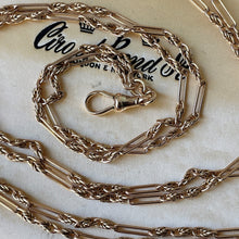 Cargar imagen en el visor de la galería, Antique Rolled Gold Guard Chain With Solid 9ct Gold Dog-Clip