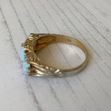 画像をギャラリービューアに読み込む, エドワーディアン リバイバル 3 ストーン オパール & CZ ダイヤモンド リング