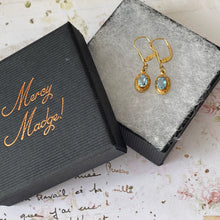 Charger l'image dans la galerie, Vintage Victorian Revival 9ct Gold Aquamarine Earrings