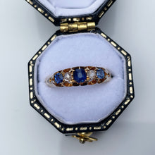 Charger l'image dans la galerie, Victorian 18ct Gold, Diamond & Sapphire Ring
