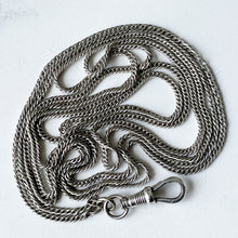 Cargar imagen en el visor de la galería, Antique Victorian Sterling Silver Guard Chain With Dog-Clip