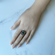Carica l'immagine nel visualizzatore di Gallery, Art Deco Antique Paste Emerald, Sapphire & Diamond Ring