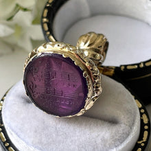 Carica l'immagine nel visualizzatore di Gallery, Georgian 18ct Gold Intaglio Wax Seal Fob - Good Night, All's Well