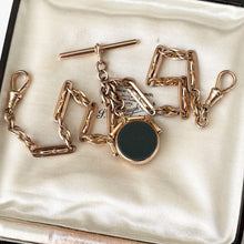 Charger l'image dans la galerie, Victorian 9ct Gold Double Albert Pocket Watch Chain & Spinner Fob