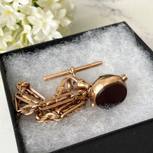 Charger l'image dans la galerie, Victorian 9ct Gold Double Albert Pocket Watch Chain & Spinner Fob