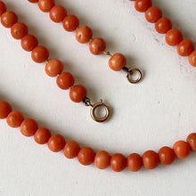 Carica l'immagine nel visualizzatore di Gallery, Antique 9ct Gold Red Coral Bead Necklace