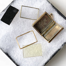 Carica l'immagine nel visualizzatore di Gallery, Victorian 9ct Gold & Blue Enamel Book Locket