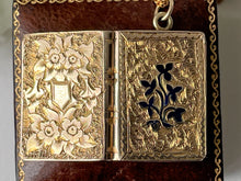 Carica l'immagine nel visualizzatore di Gallery, Victorian 9ct Gold & Blue Enamel Book Locket