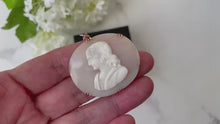 Load and play video in Gallery viewer, Antique 9ct Gold Cameo Pendant Of St
