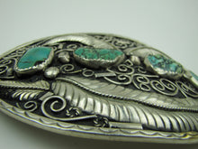 Charger l'image dans la galerie, Huge Native American Silver & Turquoise Trophy Belt Buckle - MercyMadge
