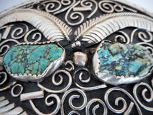 Charger l'image dans la galerie, Huge Native American Silver & Turquoise Trophy Belt Buckle - MercyMadge