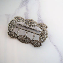 Cargar imagen en el visor de la galería, Victorian Sterling Silver & Gold Belt Buckle - MercyMadge