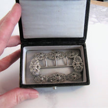 Cargar imagen en el visor de la galería, Victorian Sterling Silver & Gold Belt Buckle - MercyMadge