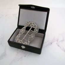 Cargar imagen en el visor de la galería, Victorian Sterling Silver & Gold Belt Buckle - MercyMadge