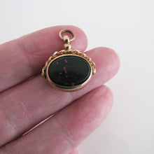 画像をギャラリービューアに読み込む, Victorian 9ct Gold Bloodstone & Carnelian Spinner Fob Pendant, 1848 - MercyMadge