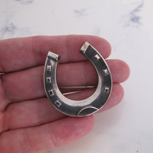Cargar imagen en el visor de la galería, Antique Victorian Silver Large Horseshoe Brooch - MercyMadge