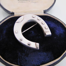 Cargar imagen en el visor de la galería, Antique Victorian Silver Large Horseshoe Brooch - MercyMadge