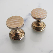 Charger l'image dans la galerie, 1930s Art Deco Gold Stud Cufflinks, Engine Turned Engraved. - MercyMadge