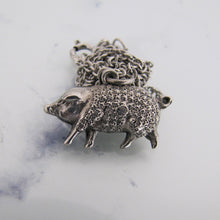 Cargar imagen en el visor de la galería, Victorian Boar Pendant Charm Necklace, Sterling Silver - MercyMadge