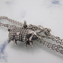 Cargar imagen en el visor de la galería, Victorian Boar Pendant Charm Necklace, Sterling Silver - MercyMadge