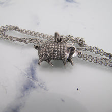 Cargar imagen en el visor de la galería, Victorian Boar Pendant Charm Necklace, Sterling Silver - MercyMadge