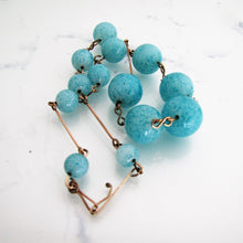 Cargar imagen en el visor de la galería, 1920's Art Deco Czech Glass & Gold Wire Necklet. - MercyMadge
