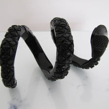Cargar imagen en el visor de la galería, Victorian Whitby Jet Segmented Snake Bracelet. - MercyMadge