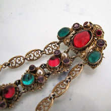 Charger l'image dans la galerie, Antique Austro Hungarian Gold Gilt & Paste Chatelaine Brooch. - MercyMadge